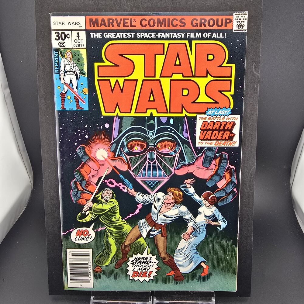 STAR WARS #4 1977 Marvel Comic Book 30c REPRINT Newsstand Variant VF- 7.5 Raw